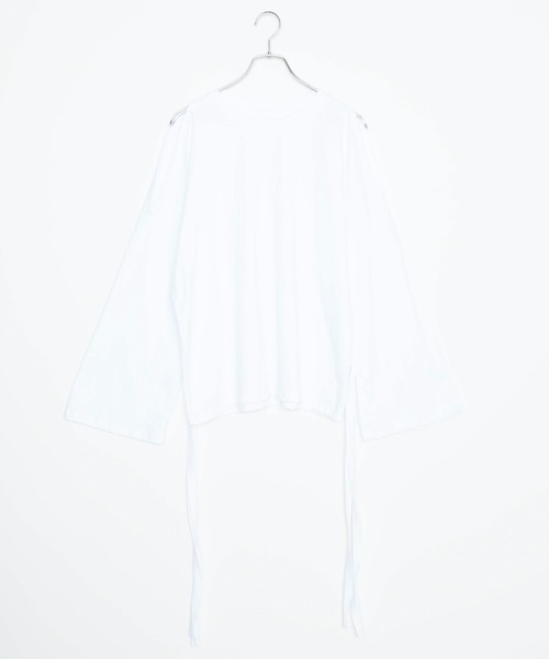 DING（ディング）の「DING/キャンディスリーブ肩あきロングTシャツ（Tシャツ/カットソー・レディース・ホワイト/ブラック・FREE）」の5枚目の写真