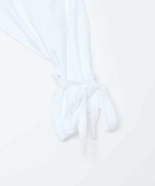 DING（ディング）の「DING/キャンディスリーブ肩あきロングTシャツ（Tシャツ/カットソー・レディース・ホワイト/ブラック・FREE）」の3枚目の写真