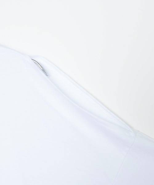 DING（ディング）の「DING/キャンディスリーブ肩あきロングTシャツ（Tシャツ/カットソー・レディース・ホワイト/ブラック・FREE）」の9枚目の写真