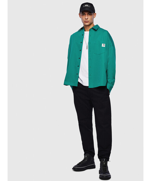 diesel ルーズフィット パッチデザイン シャツ Sサイズ