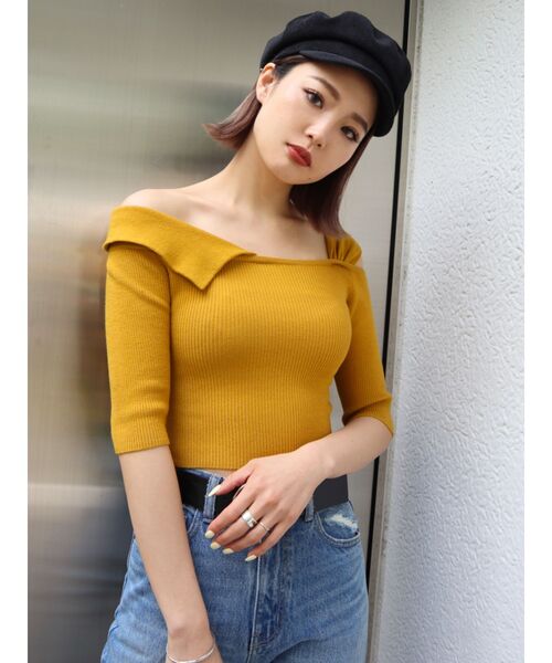 セール オフショルダーニットトップ ニット セーター Emoda エモダ のファッション通販 Zozotown