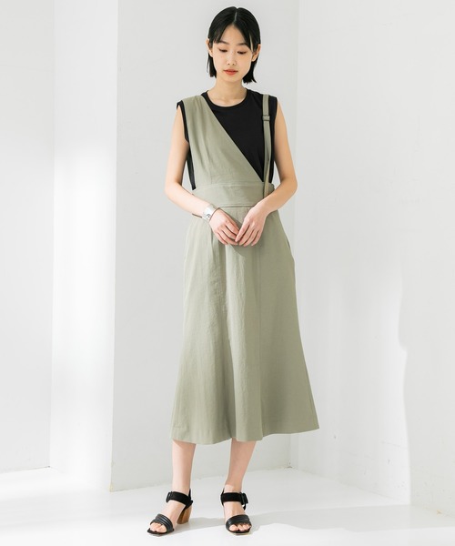 STUDIOUS(ステュディオス)の「【STUDIOUS】アシメジャンパースカート(ワンピース・レディース・カーキ/ブラウン・1/2)」の5枚目の写真