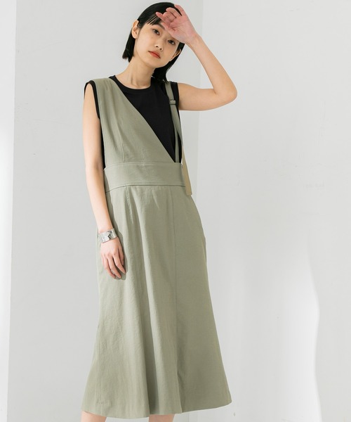 STUDIOUS(ステュディオス)の「【STUDIOUS】アシメジャンパースカート(ワンピース・レディース・カーキ/ブラウン・1/2)」の10枚目の写真