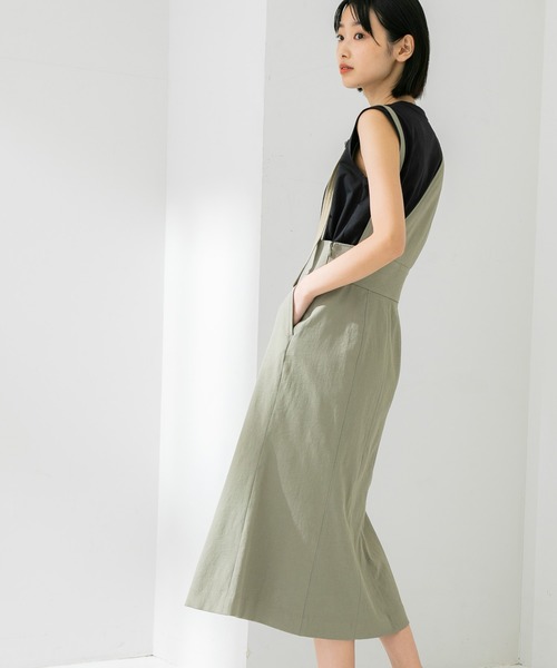 STUDIOUS(ステュディオス)の「【STUDIOUS】アシメジャンパースカート(ワンピース・レディース・カーキ/ブラウン・1/2)」の7枚目の写真