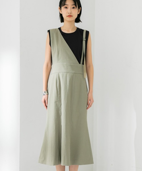 STUDIOUS(ステュディオス)の「【STUDIOUS】アシメジャンパースカート(ワンピース・レディース・カーキ/ブラウン・1/2)」の9枚目の写真