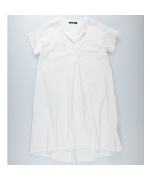 HONEYSUCKLE ROSE（ハニーサックルローズ）の「【HONEYSUCKLE ROSE】テントラインワンピース（シャツワンピース・レディース・ホワイト/ネイビー×ホワイト・M/L）」の2枚目の写真