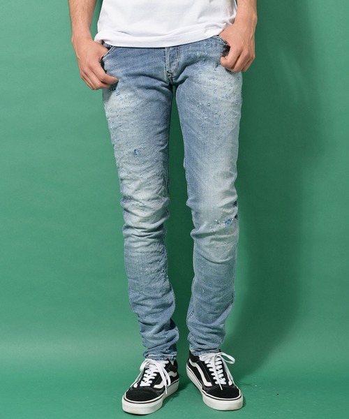 DIESEL(ディーゼル) ダメージ加工 スキニーデニムパンツ レディース 