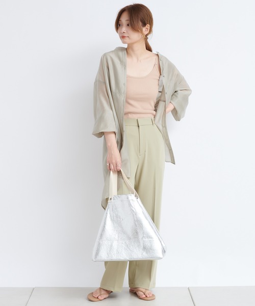 DouDou（ドゥドゥ）の「BIGシアードレスシャツ（シャツ/ブラウス・レディース・ブラウン/グレー/ピンク・FREE）」の10枚目の写真