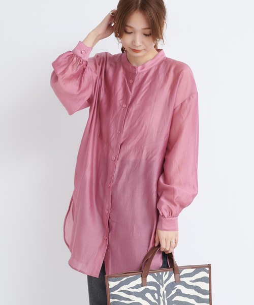 DouDou（ドゥドゥ）の「BIGシアードレスシャツ（シャツ/ブラウス・レディース・ブラウン/グレー/ピンク・FREE）」の7枚目の写真