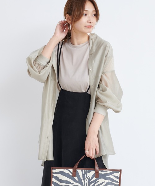 DouDou（ドゥドゥ）の「BIGシアードレスシャツ（シャツ/ブラウス・レディース・ブラウン/グレー/ピンク・FREE）」の11枚目の写真