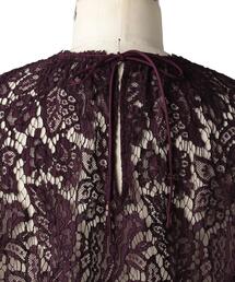 Drawer（ドゥロワー）の「Drawer レースギャザーバックリボンブラウス  