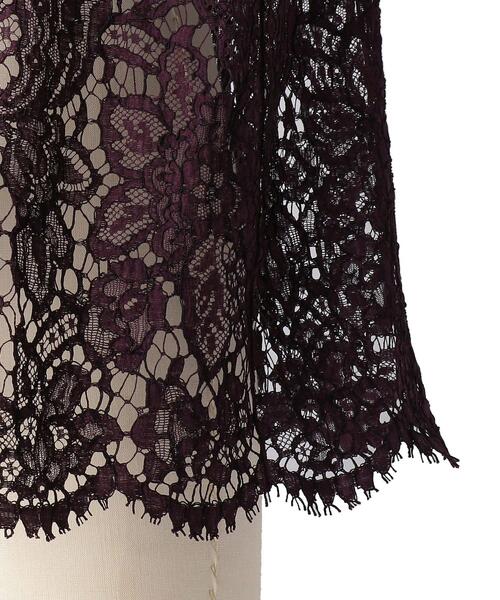 ドゥロワー Drawer EMBRO LACE スリーブリボンレースブラウス シャツ 半袖 コットン 36 黒 ブラック 6521-299-0778 /AN35 レディース ドゥロワー Drawer EMBRO LACE スリーブリボンレースブラウス