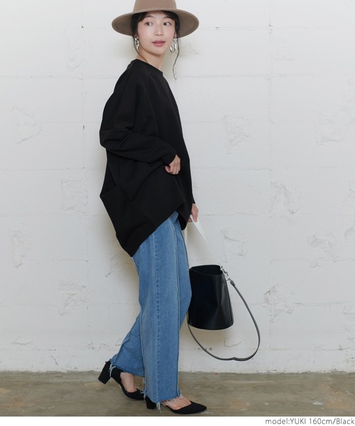 coca（coca）（コカ）の「ボックスプルオーバー（Tシャツ/カットソー・レディース・ベージュ/ブラック・ONE SIZE）」の7枚目の写真