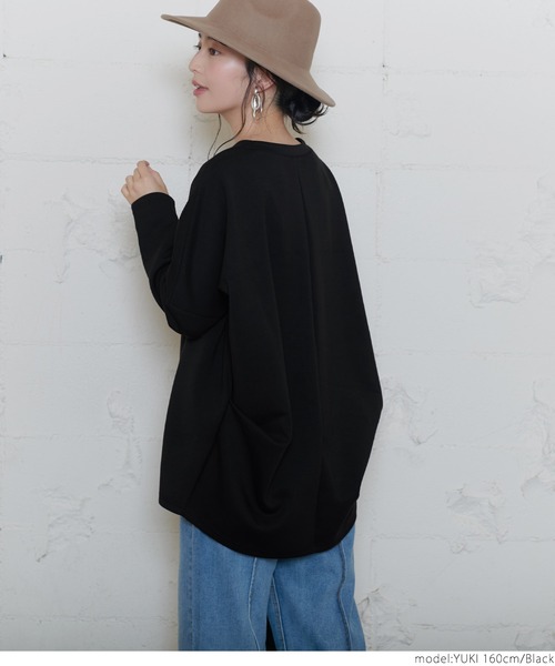 coca（coca）（コカ）の「ボックスプルオーバー（Tシャツ/カットソー・レディース・ベージュ/ブラック・ONE SIZE）」の5枚目の写真