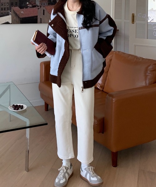 ABITOKYO(アビトーキョー)の「配色ボア パイピングブルゾン(ブルゾン・レディース・ブラック/ブラウン/ダークグレー/キャメル/ボルドー/カーキ/ブルーグレー・S/M/L)」の10枚目の写真