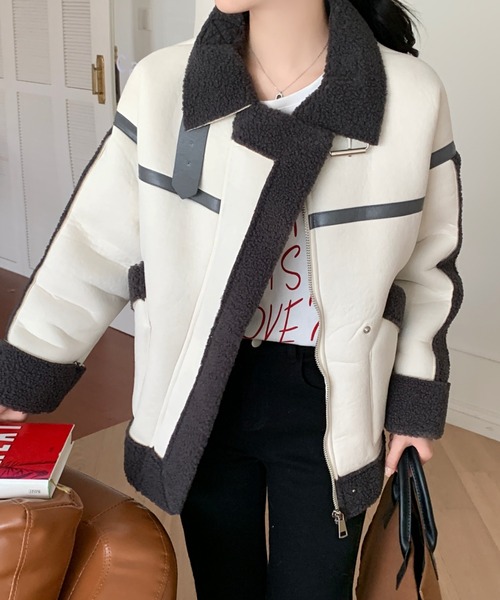 a20 バイピングボアブルゾン Mサイズ アイボリー a20 バイピングボアブルゾン Mサイズ アイボリー