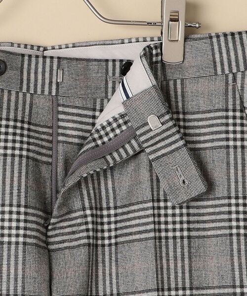 SHIPS ライト サキソニー グレンチェック スラックス パンツ 44 S スラックス SHIPS:「手洗い可能」ライト サキソニー グレンチェック スラックス パンツ メンズ