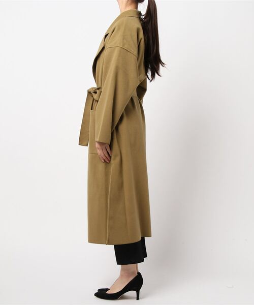 coca（coca）（コカ）の「ベルト付きテーラードコート（チェスターコート・レディース・ブラック/ブルー/グリーン/アイボリー・ONE SIZE）」の7枚目の写真