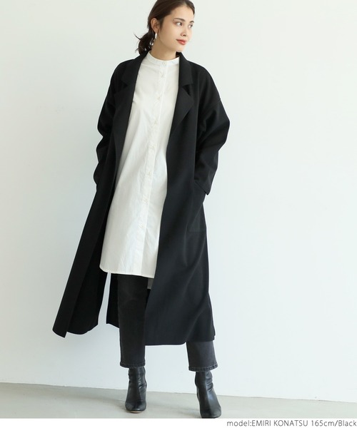 coca（coca）（コカ）の「ベルト付きテーラードコート（チェスターコート・レディース・ブラック/ブルー/グリーン/アイボリー・ONE SIZE）」の22枚目の写真