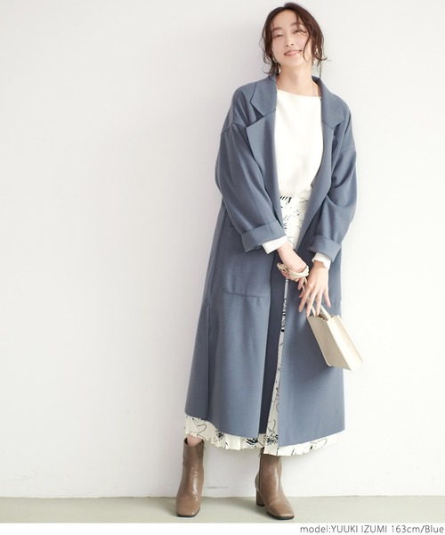 coca（coca）（コカ）の「ベルト付きテーラードコート（チェスターコート・レディース・ブラック/ブルー/グリーン/アイボリー・ONE SIZE）」の17枚目の写真