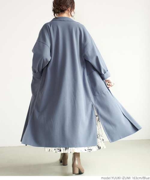 coca（coca）（コカ）の「ベルト付きテーラードコート（チェスターコート・レディース・ブラック/ブルー/グリーン/アイボリー・ONE SIZE）」の19枚目の写真