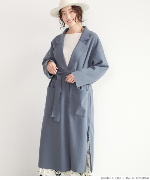 coca（coca）（コカ）の「ベルト付きテーラードコート（チェスターコート・レディース・ブラック/ブルー/グリーン/アイボリー・ONE SIZE）」の20枚目の写真