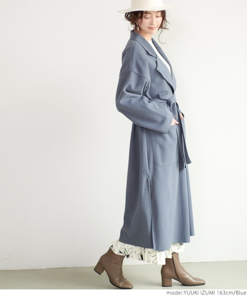 coca（coca）（コカ）の「ベルト付きテーラードコート（チェスターコート・レディース・ブラック/ブルー/グリーン/アイボリー・ONE SIZE）」の21枚目の写真