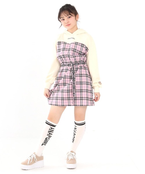 チェック切替フーディーワンピース ワンピース Anap セール ワンピース Anap Girl アナップガール のファッション チェック切替フーディーワンピース ワンピース Anap セール ワンピース Anap Girl アナップガール のファッション