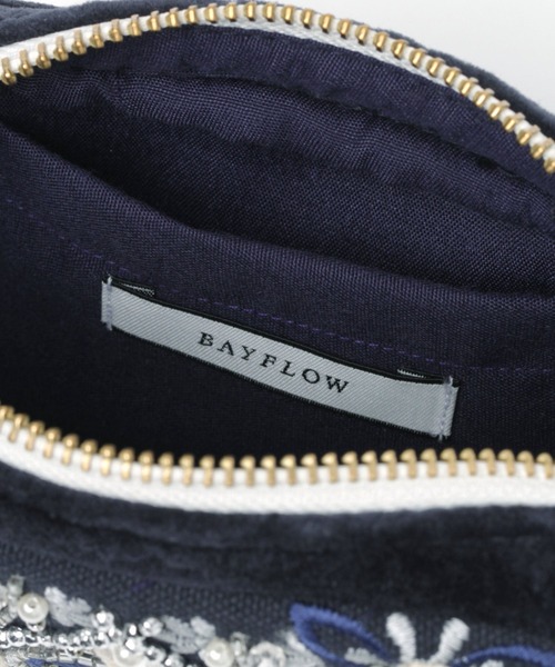 BAYFLOW（ベイフロー）の「BFビーズポーチ（ポーチ・レディース・ベージュ/ネイビー・0）」の3枚目の写真
