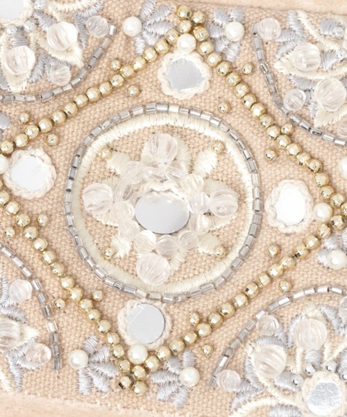 BAYFLOW（ベイフロー）の「BFビーズポーチ（ポーチ・レディース・ベージュ/ネイビー・0）」の4枚目の写真