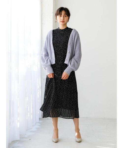 earth music&ecology（アースミュージックアンドエコロジー）の「2WAYリボン消しプリーツワンピース　＊（ワンピース・レディース・ブラック/ラベンダー/ドット/ブラック系その他5・FREE）」の12枚目の写真