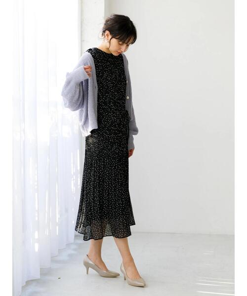 earth music&ecology（アースミュージックアンドエコロジー）の「2WAYリボン消しプリーツワンピース　＊（ワンピース・レディース・ブラック/ラベンダー/ドット/ブラック系その他5・FREE）」の13枚目の写真