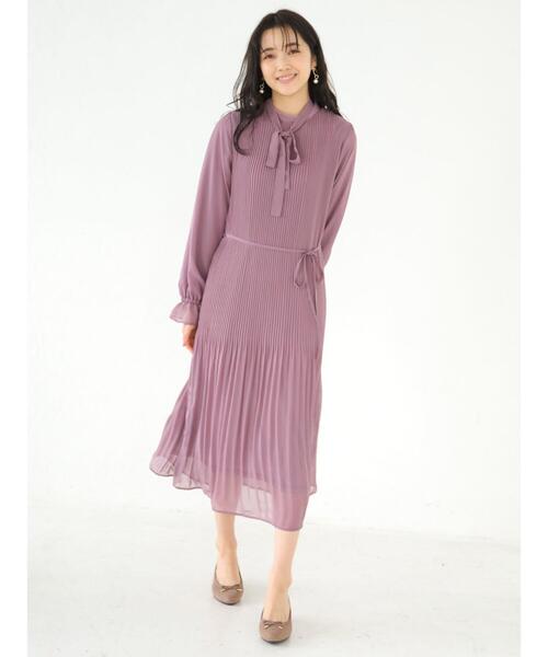 earth music&ecology（アースミュージックアンドエコロジー）の「2WAYリボン消しプリーツワンピース　＊（ワンピース・レディース・ブラック/ラベンダー/ドット/ブラック系その他5・FREE）」の19枚目の写真