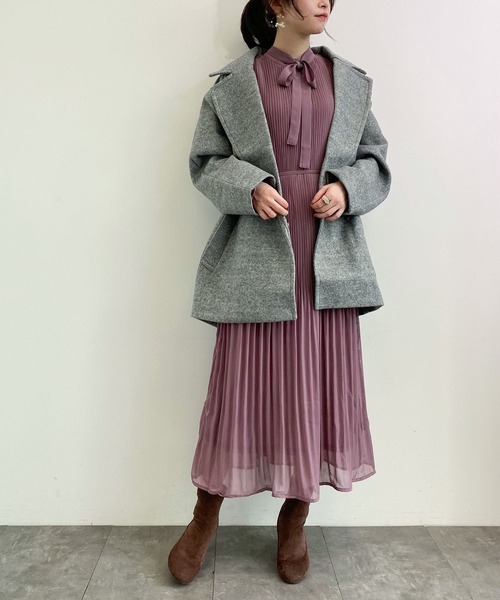 earth music&ecology（アースミュージックアンドエコロジー）の「2WAYリボン消しプリーツワンピース　＊（ワンピース・レディース・ブラック/ラベンダー/ドット/ブラック系その他5・FREE）」の6枚目の写真