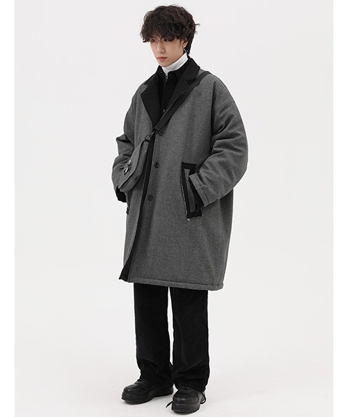 MASONPRINCE（メイソンプリンス）の「【MASONPRINCE】Reversible design chester coat DY1006（チェスターコート・メンズ・ブラック・S/L/M）」の5枚目の写真