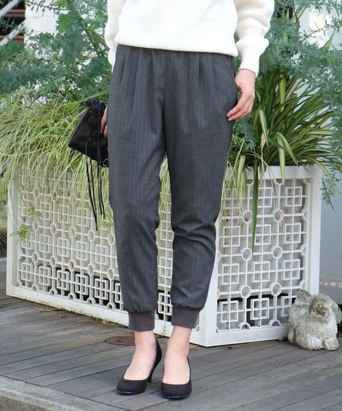 Another Edition（アナザーエディション）の「ピンストライプイージーパンツⅡ/ AE PIN ST  EASY PT　Ⅱ（その他パンツ・レディース・グレー/ネイビー・SMALL/MEDIUM）」の2枚目の写真