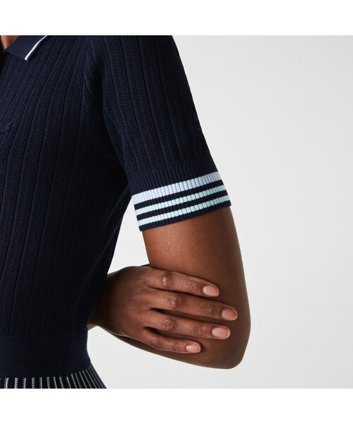 LACOSTE(ラコステ)の「【EC限定】フレアプリーツスカートポロドレス(シャツワンピース・レディース・ネイビー/イエロー・34/36/38/40)」の7枚目の写真