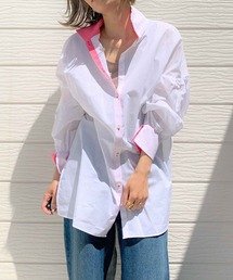 Q | トールカラーランタンスリーブシャツ(シャツ/ブラウス)