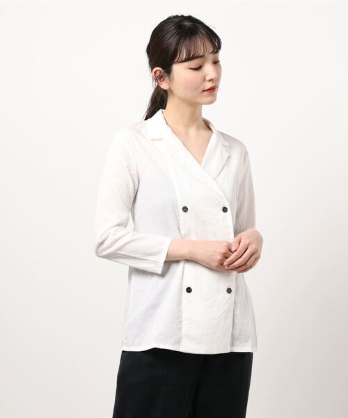 mizuiroind（ミズイロインド）の「mizuiro ind ダブルブレスドシャツ（シャツ/ブラウス・レディース・オフホワイト/その他/ブラック・FREE）」の18枚目の写真