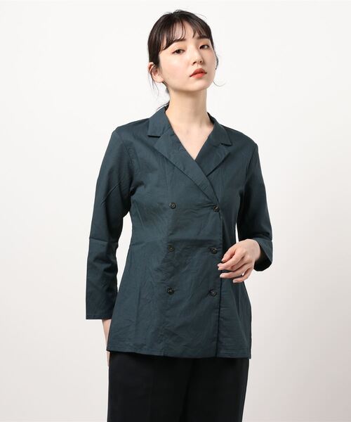 mizuiroind（ミズイロインド）の「mizuiro ind ダブルブレスドシャツ（シャツ/ブラウス・レディース・オフホワイト/その他/ブラック・FREE）」の19枚目の写真