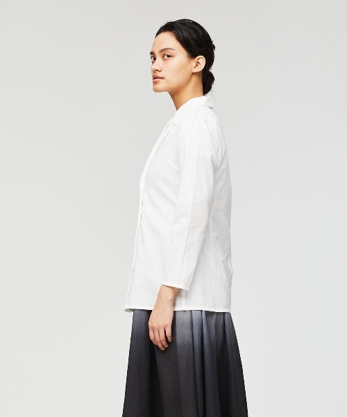 mizuiroind（ミズイロインド）の「mizuiro ind ダブルブレスドシャツ（シャツ/ブラウス・レディース・オフホワイト/その他/ブラック・FREE）」の7枚目の写真