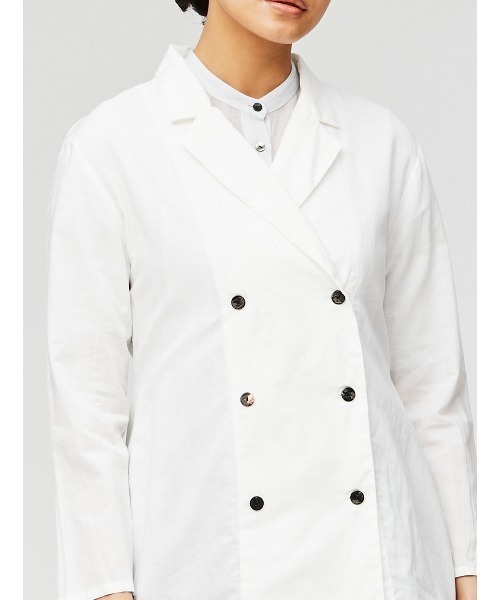 mizuiroind（ミズイロインド）の「mizuiro ind ダブルブレスドシャツ（シャツ/ブラウス・レディース・オフホワイト/その他/ブラック・FREE）」の10枚目の写真