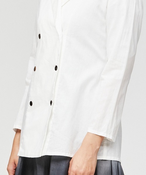 mizuiroind（ミズイロインド）の「mizuiro ind ダブルブレスドシャツ（シャツ/ブラウス・レディース・オフホワイト/その他/ブラック・FREE）」の15枚目の写真