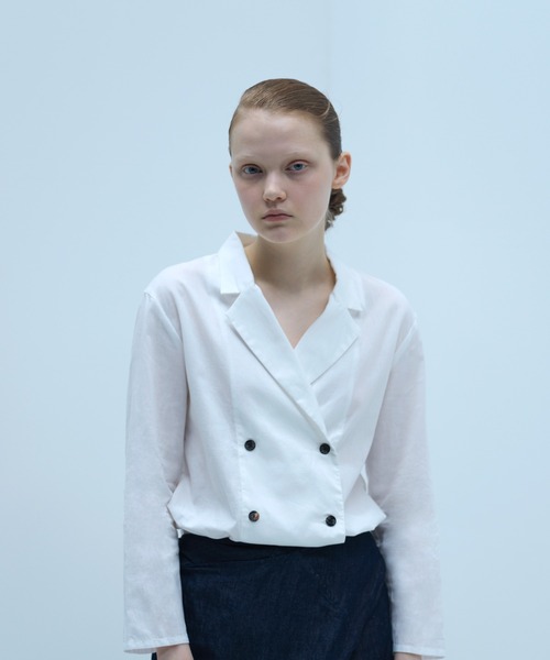 mizuiroind（ミズイロインド）の「mizuiro ind ダブルブレスドシャツ（シャツ/ブラウス・レディース・オフホワイト/その他/ブラック・FREE）」の21枚目の写真