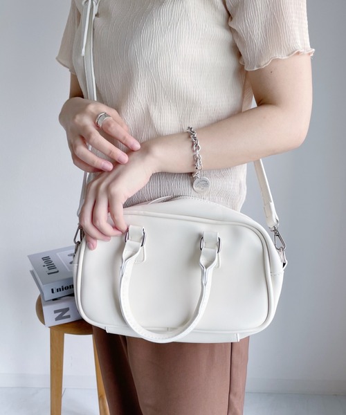 CLEA（クレア）の「2WAYPUボストンバッグ（ボストンバッグ・レディース・ブラック/アイボリー/キャメル・FREE）」の7枚目の写真