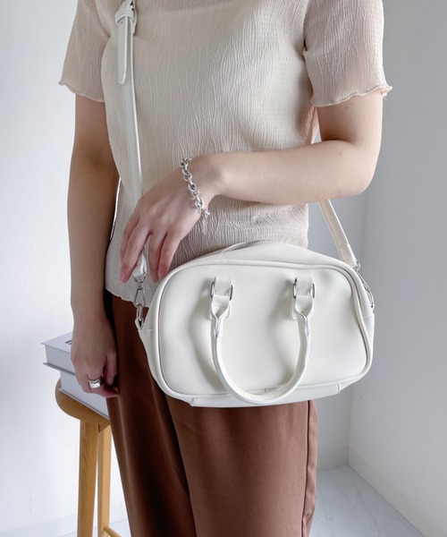 CLEA（クレア）の「2WAYPUボストンバッグ（ボストンバッグ・レディース・ブラック/アイボリー/キャメル・FREE）」の8枚目の写真