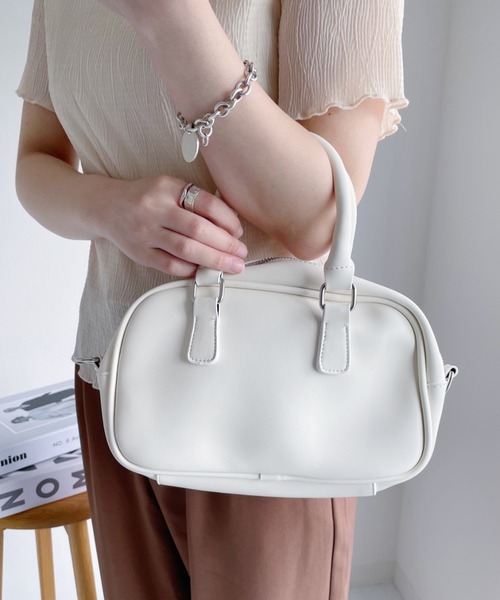 CLEA（クレア）の「2WAYPUボストンバッグ（ボストンバッグ・レディース・ブラック/アイボリー/キャメル・FREE）」の6枚目の写真