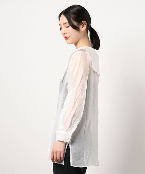 RETRO GIRL（レトロガール）の「デカ襟シアーチュニックブラウス（シャツ/ブラウス・レディース・ブラック/ピンク/アイボリー・FREE）」の17枚目の写真