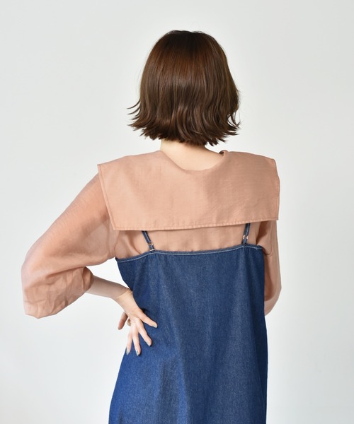 RETRO GIRL（レトロガール）の「デカ襟シアーチュニックブラウス（シャツ/ブラウス・レディース・ブラック/ピンク/アイボリー・FREE）」の21枚目の写真