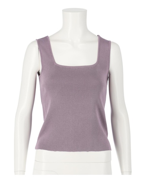 ANAP（アナップ）の「スクエアネックニットタンクトップ（タンクトップ・レディース・パープル/ブルー/アイボリー/ブラック・FREE）」の6枚目の写真